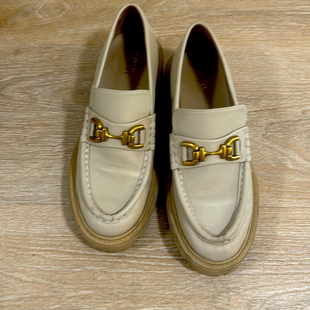 Zara platform penny loafers